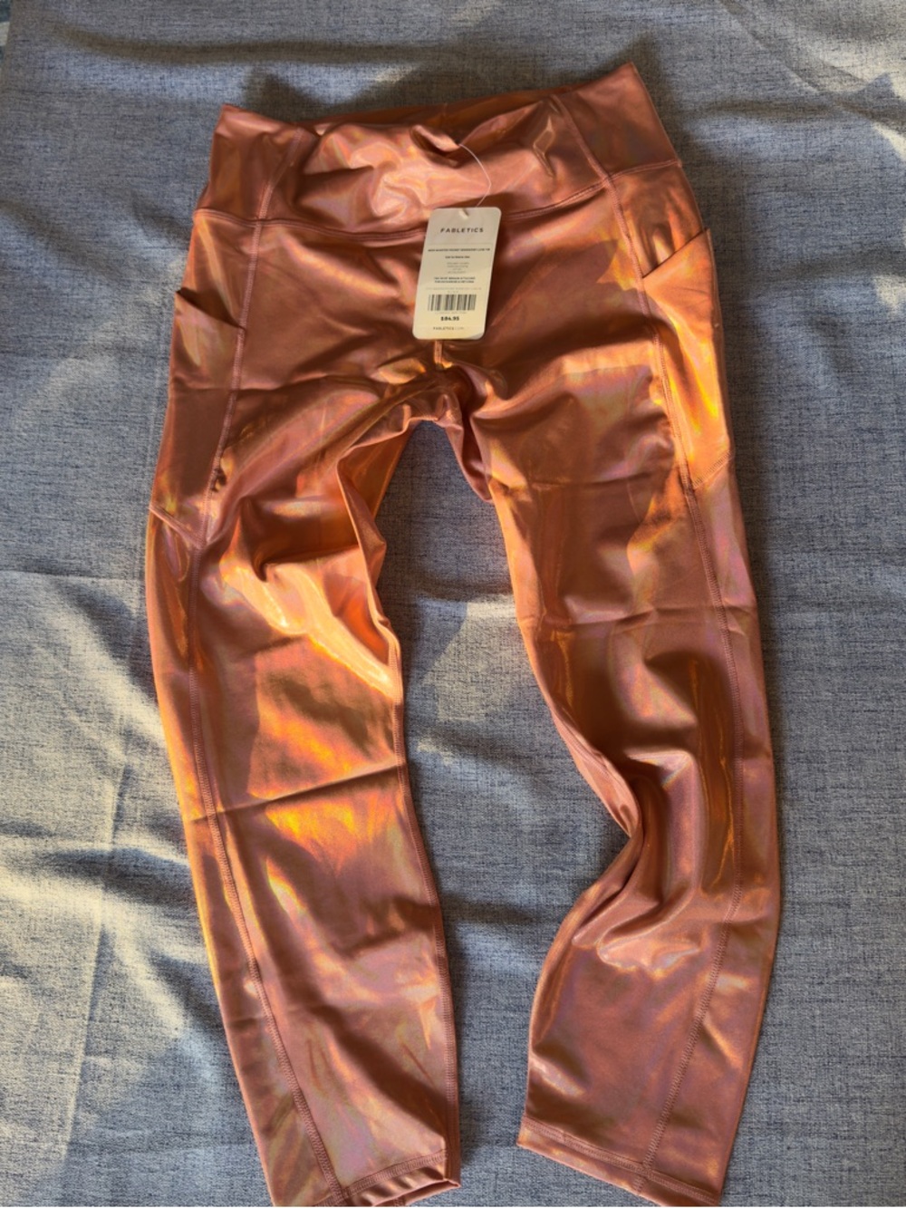 Fabletics Girls' Metallic Copper Peach Leggings